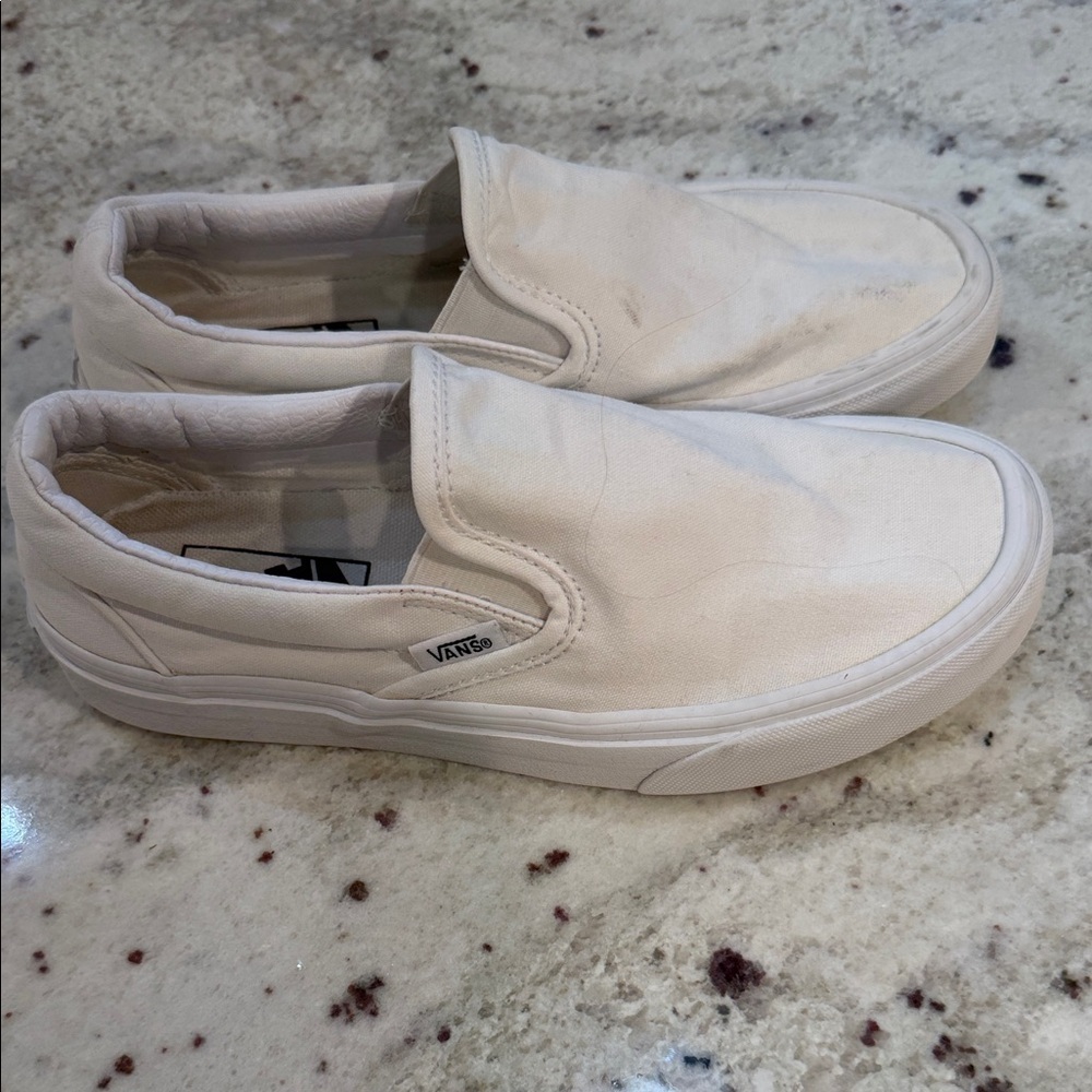 Vans WoMen's Cream Slip-On Sneakers